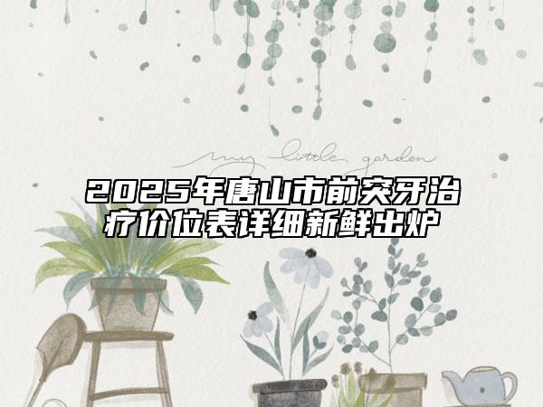 2025年唐山市前突牙治疗价位表详细新鲜出炉