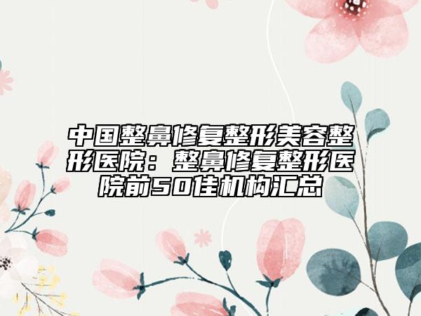 中国整鼻修复整形美容整形医院：整鼻修复整形医院前50佳机构汇总