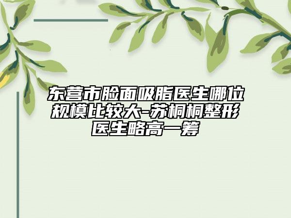东营市脸面吸脂医生哪位规模比较大-苏桐桐整形医生略高一筹