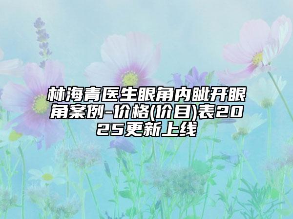 林海青医生眼角内眦开眼角案例-价格(价目)表2025更新上线