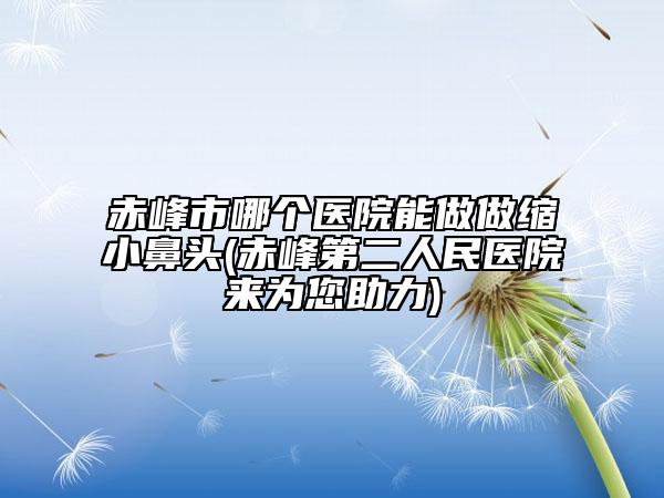 赤峰市哪个医院能做做缩小鼻头(赤峰第二人民医院来为您助力)