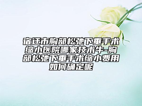 宿迁市胸部松弛下垂手术缩小医院哪家技术牛-胸部松弛下垂手术缩小费用如何确定呢