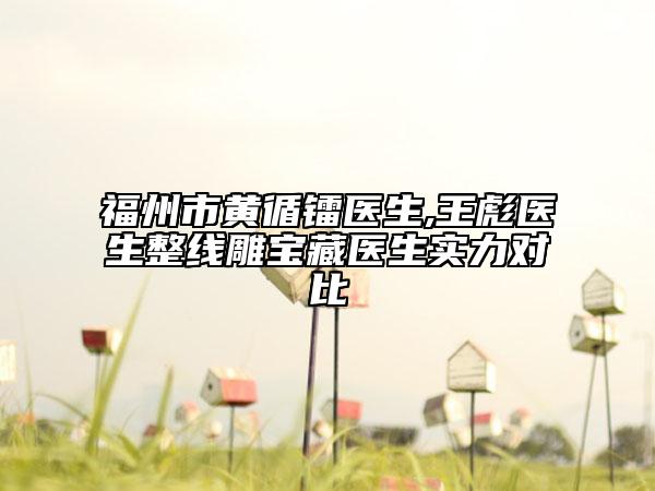 福州市黄循镭医生,王彪医生整线雕宝藏医生实力对比