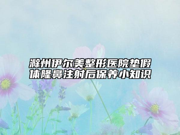 滁州伊尔美整形医院垫假体隆鼻注射后保养小知识
