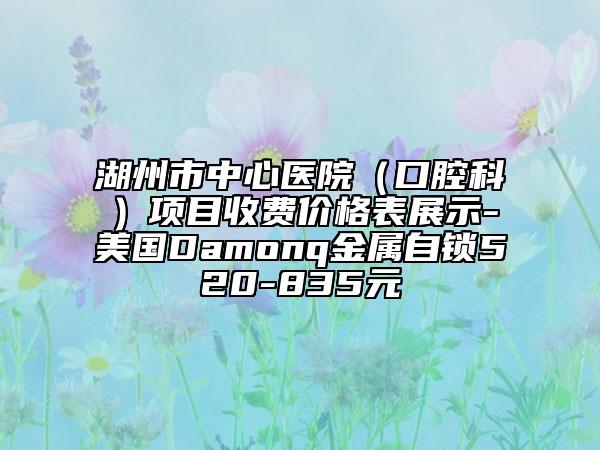 湖州市中心医院（口腔科）项目收费价格表展示-美国Damonq金属自锁520-835元