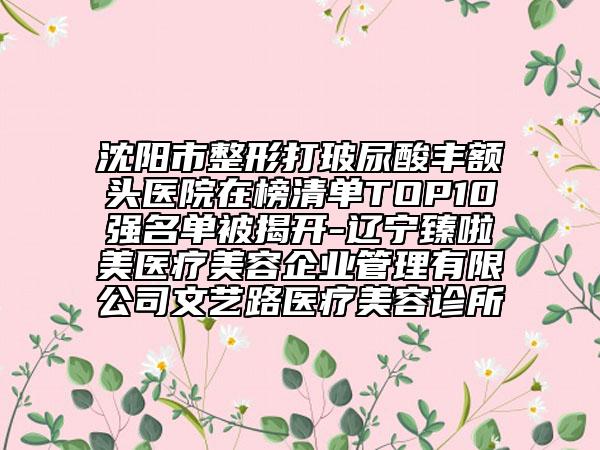 沈阳市整形打玻尿酸丰额头医院在榜清单TOP10强名单被揭开-辽宁臻啦美医疗美容企业管理有限公司文艺路医疗美容诊所