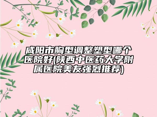 咸阳市胸型调整塑型哪个医院好(陕西中医药大学附属医院美友强烈推荐)