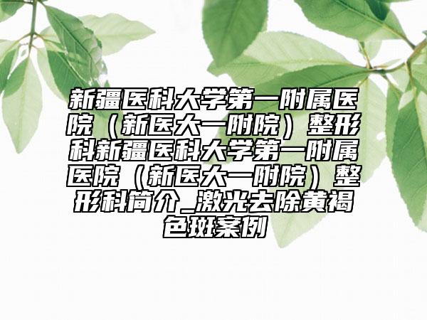 新疆医科大学第一附属医院（新医大一附院）整形科新疆医科大学第一附属医院（新医大一附院）整形科简介_激光去除黄褐色斑案例