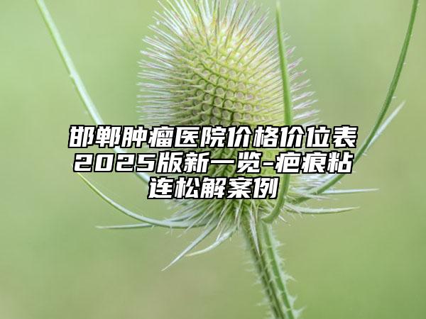 邯郸肿瘤医院价格价位表2025版新一览-疤痕粘连松解案例