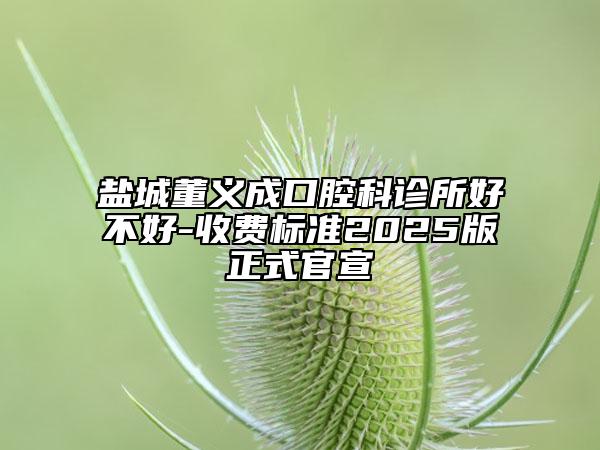 盐城董义成口腔科诊所好不好-收费标准2025版正式官宣