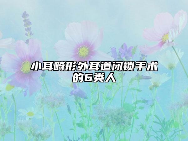小耳畸形外耳道闭锁手术的6类人