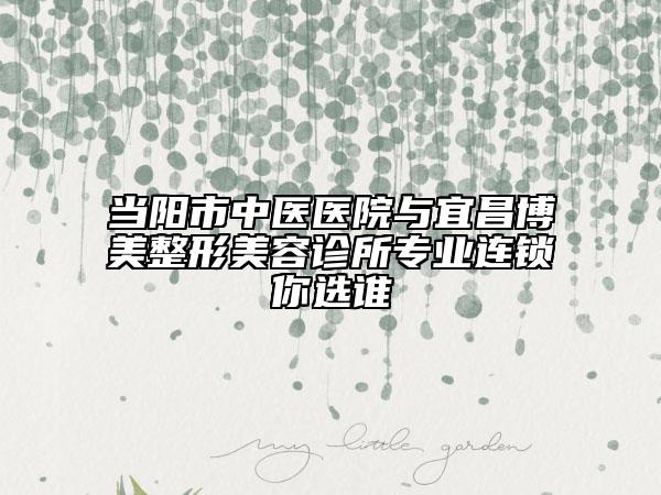 当阳市中医医院与宜昌博美整形美容诊所专业连锁你选谁