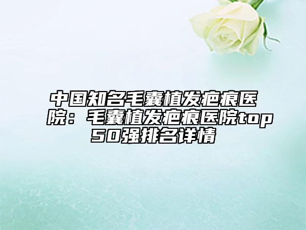 中国知名毛囊植发疤痕医院：毛囊植发疤痕医院top50强排名详情