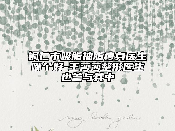 铜仁市吸脂抽脂瘦身医生哪个好-王莎莎整形医生也参与其中