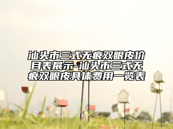 汕头市三式无痕双眼皮价目表展示-汕头市三式无痕双眼皮具体费用一览表
