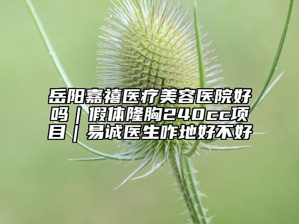 岳阳嘉禧医疗美容医院好吗｜假体隆胸240cc项目｜易诚医生咋地好不好