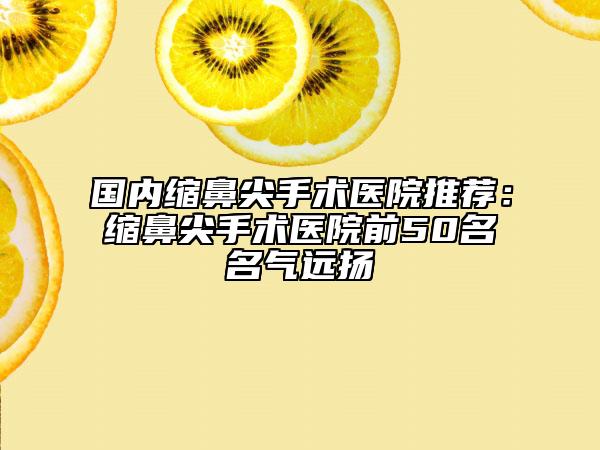 国内缩鼻尖手术医院推荐：缩鼻尖手术医院前50名名气远扬