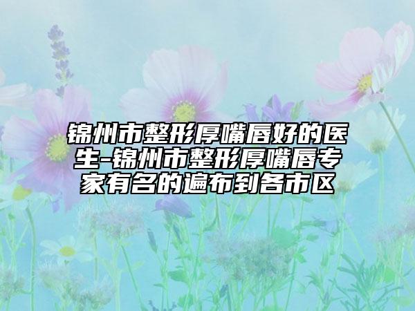 锦州市整形厚嘴唇好的医生-锦州市整形厚嘴唇专家有名的遍布到各市区