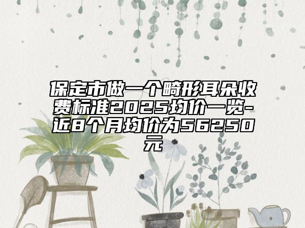 保定市做一个畸形耳朵收费标准2025均价一览-近8个月均价为56250元