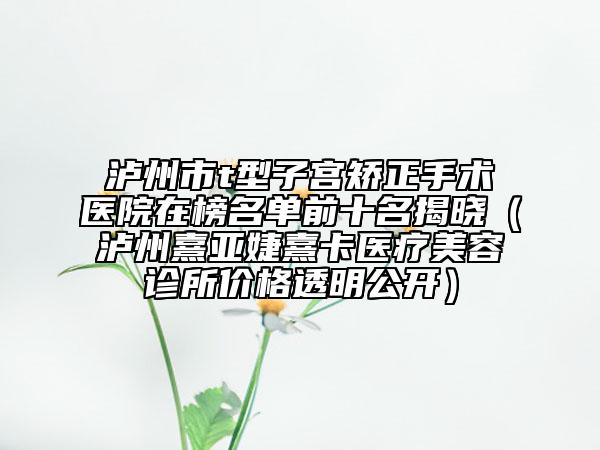 泸州市t型子宫矫正手术医院在榜名单前十名揭晓（泸州熹亚婕熹卡医疗美容诊所价格透明公开）
