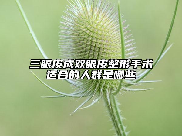三眼皮成双眼皮整形手术适合的人群是哪些