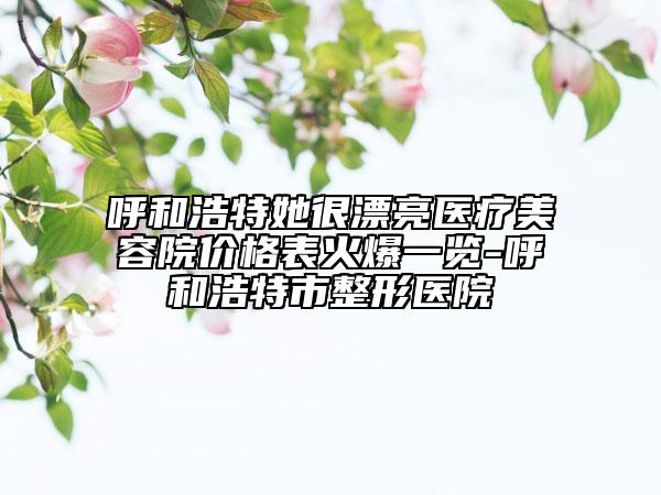 呼和浩特她很漂亮医疗美容院价格表火爆一览-呼和浩特市整形医院