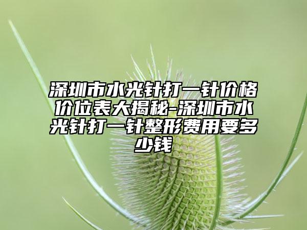 深圳市水光针打一针价格价位表大揭秘-深圳市水光针打一针整形费用要多少钱