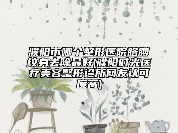 濮阳市哪个整形医院胳膊纹身去除最好(濮阳时光医疗美容整形诊所网友认可度高)