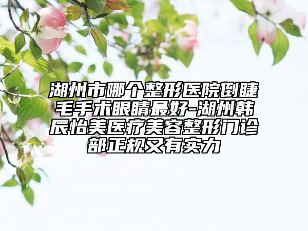 湖州市哪个整形医院倒睫毛手术眼睛最好-湖州韩辰怡美医疗美容整形门诊部正规又有实力