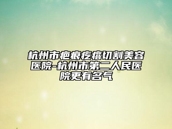 杭州市疤痕疙瘩切割美容医院-杭州市第二人民医院更有名气