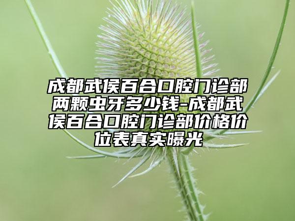 成都武侯百合口腔门诊部两颗虫牙多少钱-成都武侯百合口腔门诊部价格价位表真实曝光