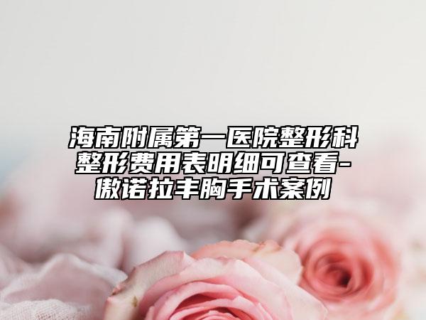 海南附属第一医院整形科整形费用表明细可查看-傲诺拉丰胸手术案例