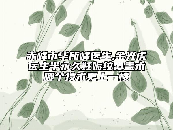 赤峰市毕所峰医生,金光虎医生半永久妊娠纹覆盖术哪个技术更上一楼