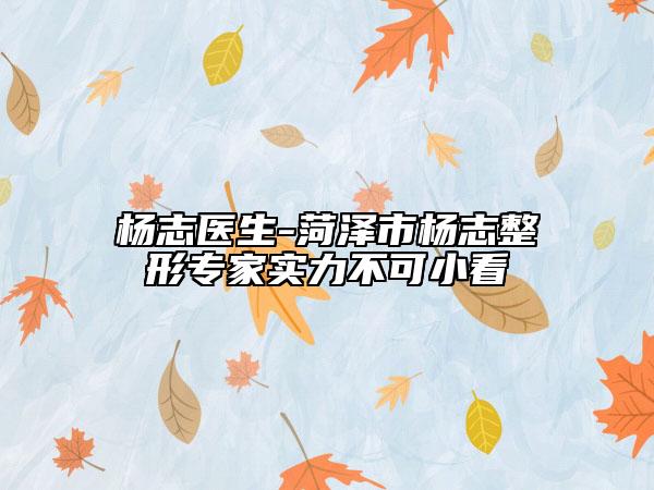 杨志医生-菏泽市杨志整形专家实力不可小看