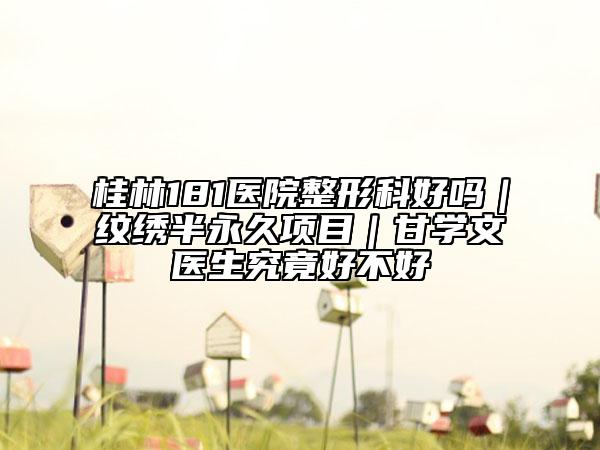 桂林181医院整形科好吗｜纹绣半永久项目｜甘学文医生究竟好不好