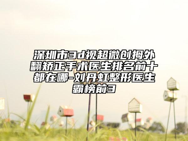 深圳市3d视超微创拇外翻矫正手术医生排名前十都在哪-刘丹虹整形医生霸榜前3