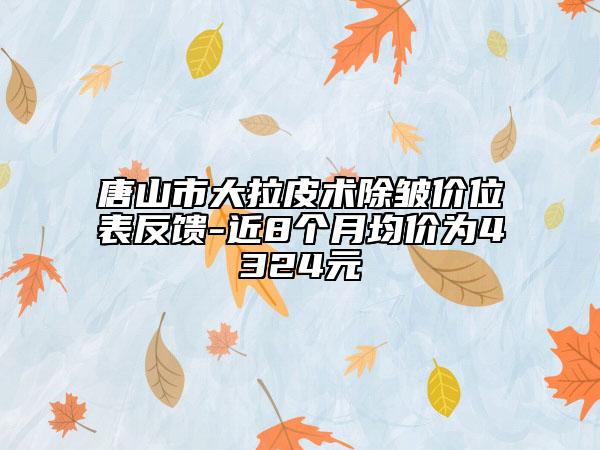 唐山市大拉皮术除皱价位表反馈-近8个月均价为4324元