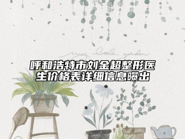 呼和浩特市刘金超整形医生价格表详细信息曝出