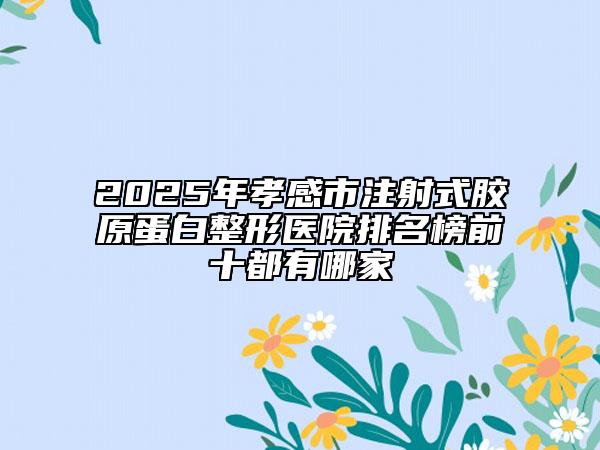 2025年孝感市注射式胶原蛋白整形医院排名榜前十都有哪家