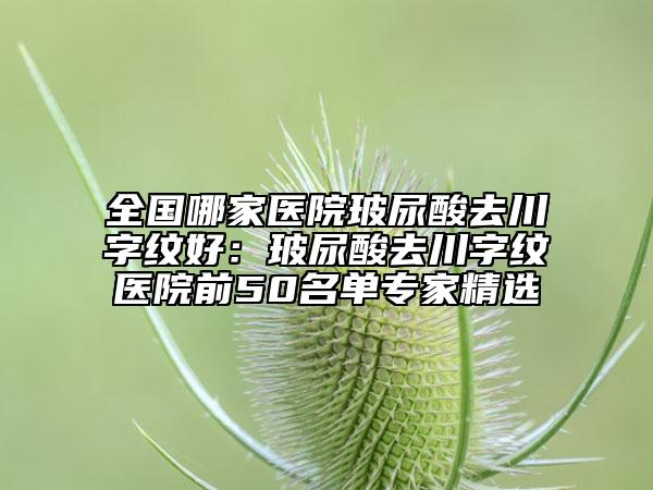 全国哪家医院玻尿酸去川字纹好：玻尿酸去川字纹医院前50名单专家精选