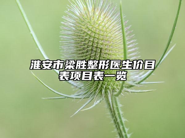 淮安市梁胜整形医生价目表项目表一览
