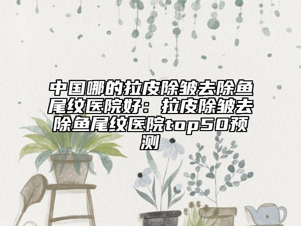 中国哪的拉皮除皱去除鱼尾纹医院好：拉皮除皱去除鱼尾纹医院top50预测