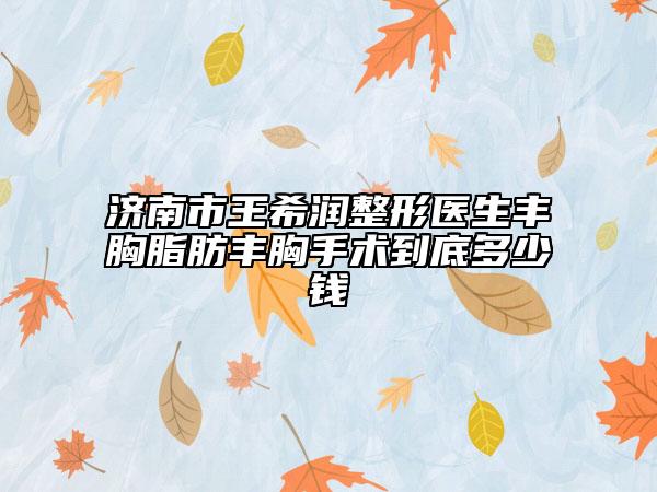 济南市王希润整形医生丰胸脂肪丰胸手术到底多少钱