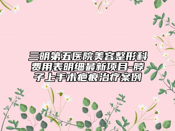三明第五医院美容整形科费用表明细最新项目-脖子上手术疤痕治疗案例