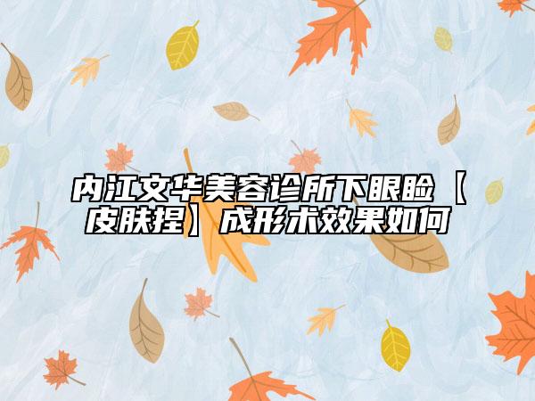 内江文华美容诊所下眼睑【皮肤捏】成形术效果如何