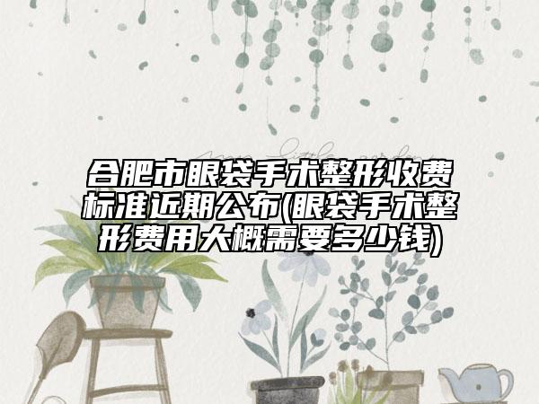 合肥市眼袋手术整形收费标准近期公布(眼袋手术整形费用大概需要多少钱)