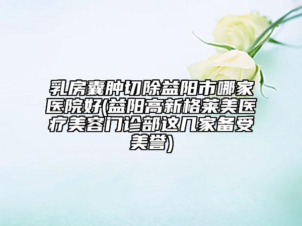乳房囊肿切除益阳市哪家医院好(益阳高新格莱美医疗美容门诊部这几家备受美誉)