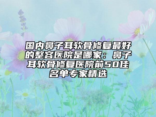 国内鼻子耳软骨修复最好的整容医院是哪家：鼻子耳软骨修复医院前50佳名单专家精选