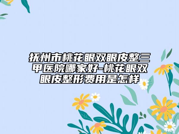 抚州市桃花眼双眼皮整三甲医院哪家好-桃花眼双眼皮整形费用是怎样