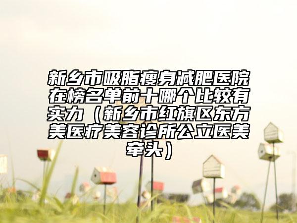 新乡市吸脂瘦身减肥医院在榜名单前十哪个比较有实力（新乡市红旗区东方美医疗美容诊所公立医美牵头）